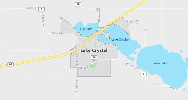 Map of Lake Crystal, MN