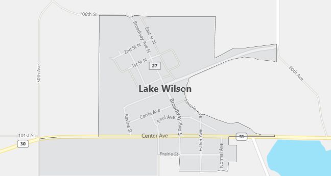 Map of Lake Wilson, MN