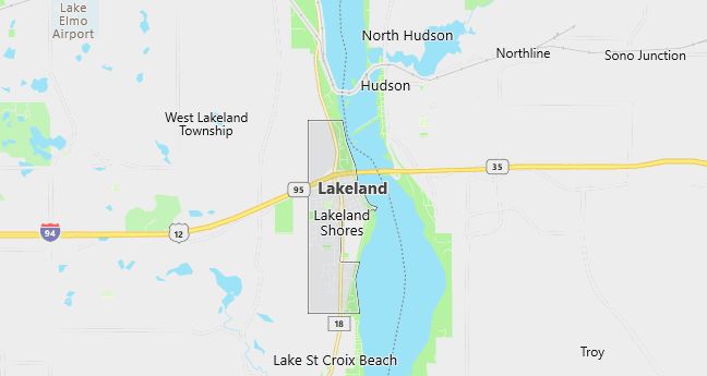 Map of Lakeland, MN
