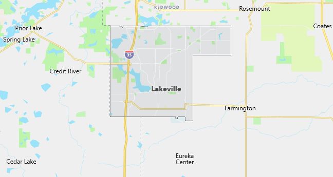 Map of Lakeville, MN