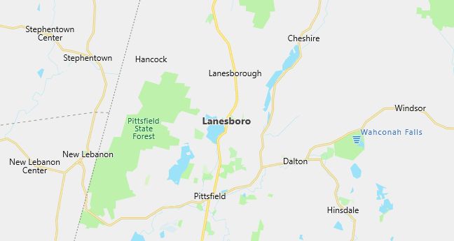 Map of Lanesboro, MA
