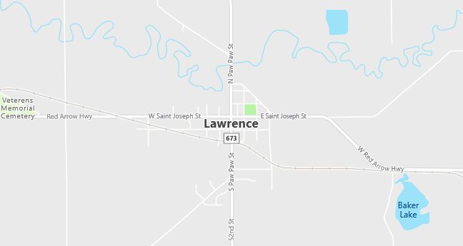 Map of Lawrence, MI