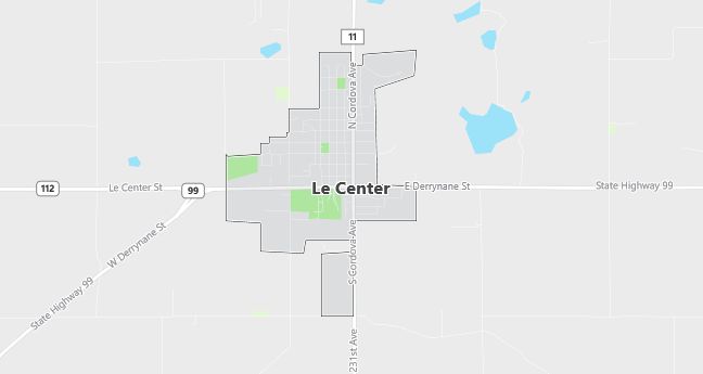 Map of Le Center, MN