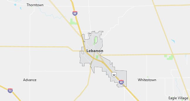 Map of Lebanon, IN