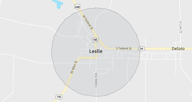Map of Leslie, GA