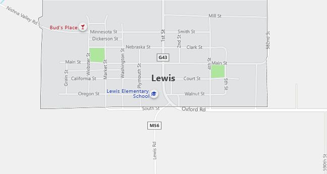 Map of Lewis, IA