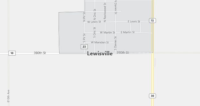 Map of Lewisville, MN