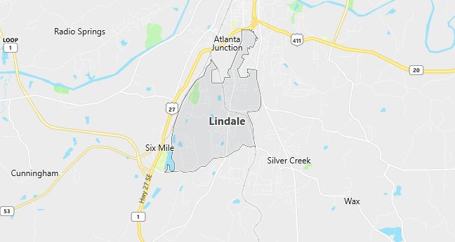 Map of Lindale, GA