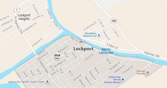 Map of Lockport, LA