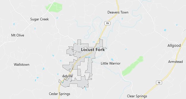 Map of Locust Fork, AL