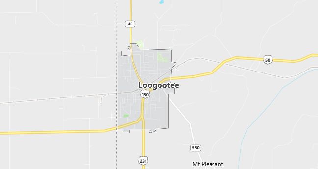 Map of Loogootee, IN