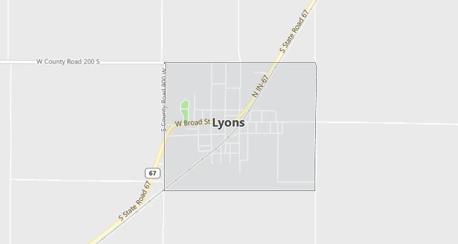 Map of Lyons, IN