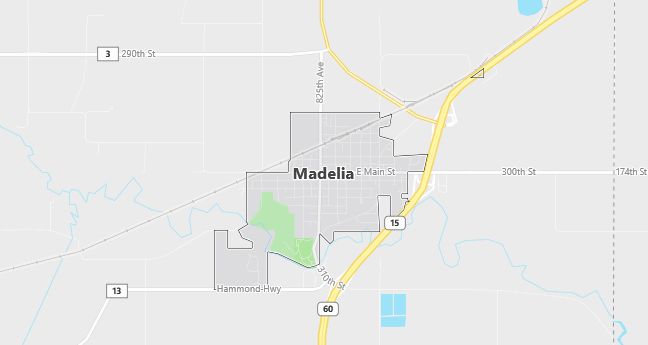 Map of Madelia, MN