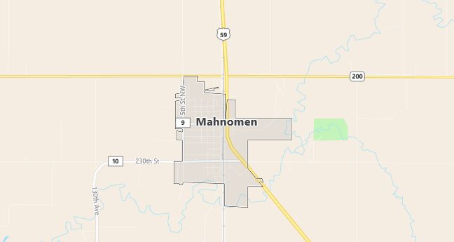 Map of Mahnomen, MN