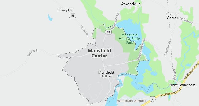 Map of Mansfield Center, CT