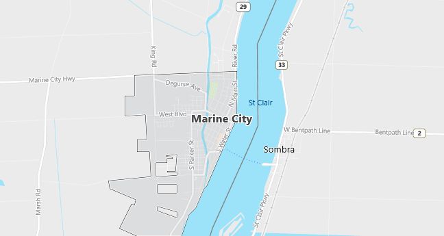 Map of Marine City, MI