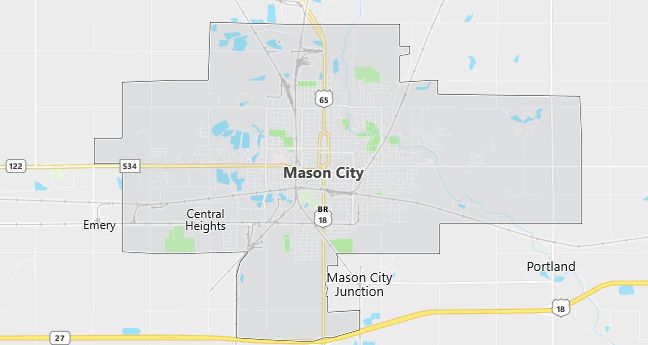 Map of Mason City, IA