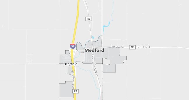 Map of Medford, MN