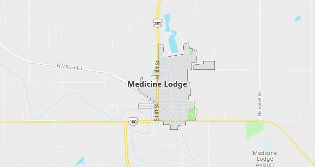 Map of Medicine Lodge, KS