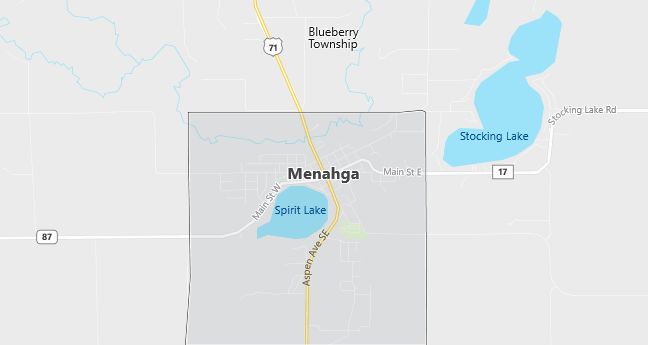 Map of Menahga, MN