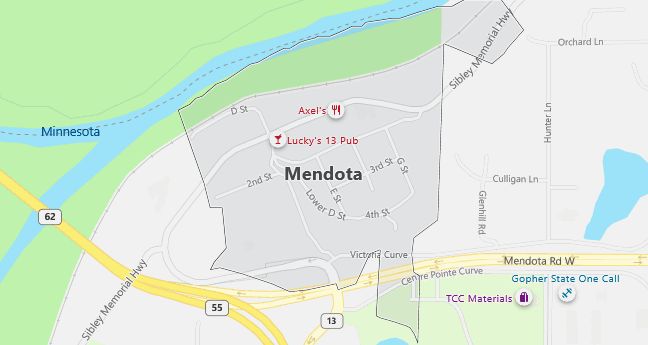 Map of Mendota, MN