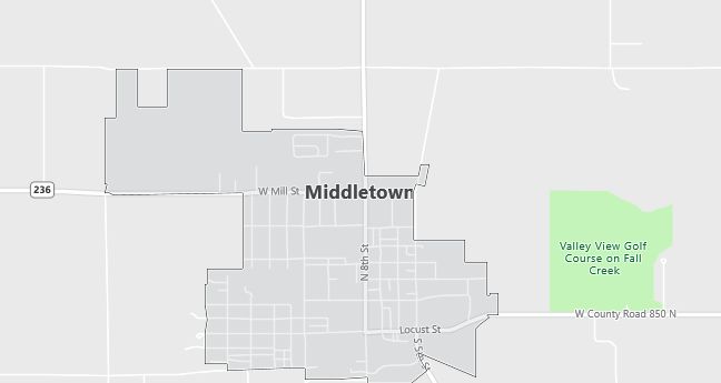 Map of Middletown, IN