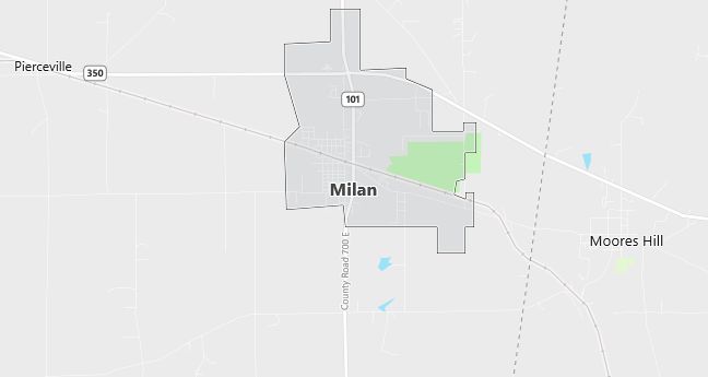 Map of Milan, IN