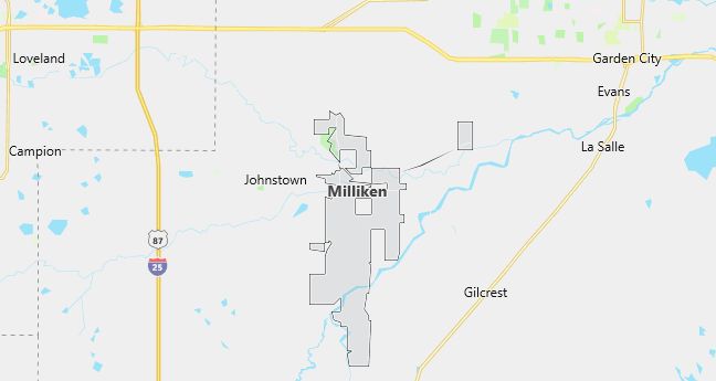 Map of Milliken, CO