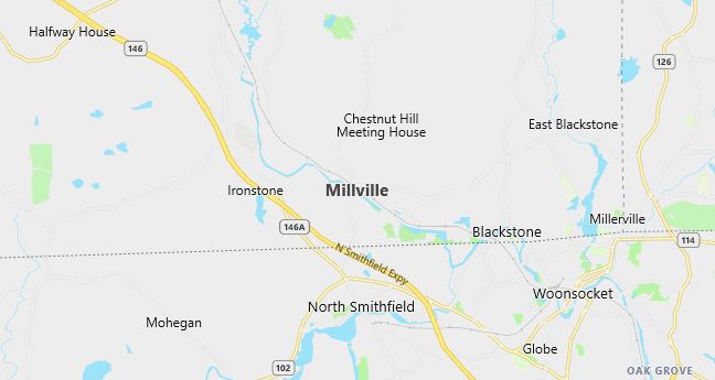Map of Millville, MA