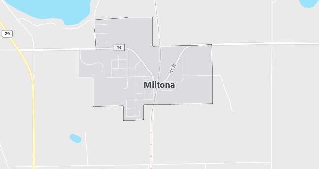 Map of Miltona, MN