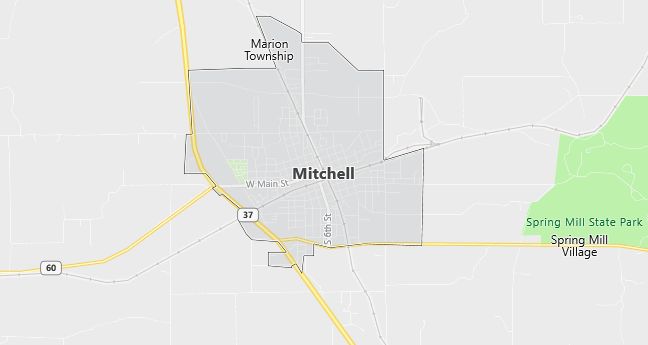 Map of Mitchell, IN