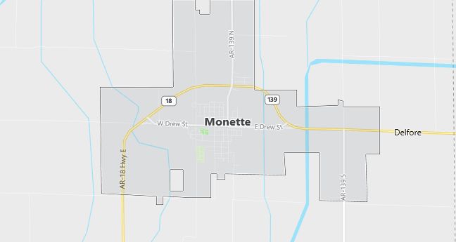 Map of Monette, AR