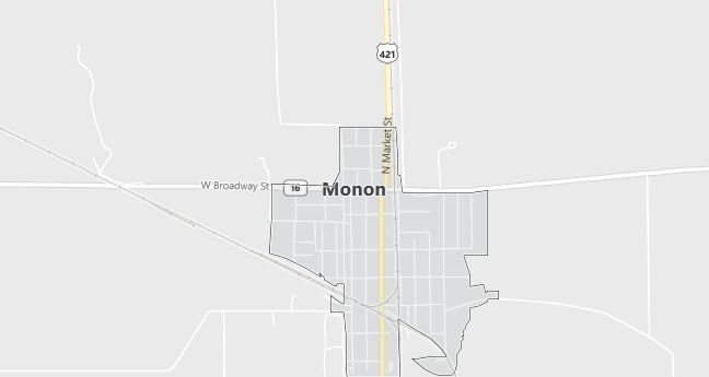 Map of Monon, IN