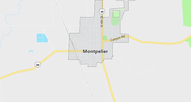 Map of Montpelier, ID