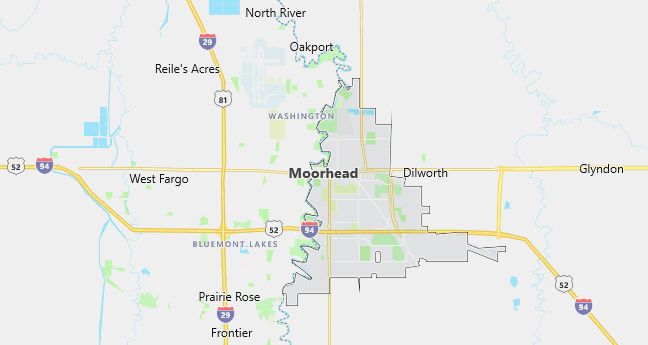 Map of Moorhead, MN