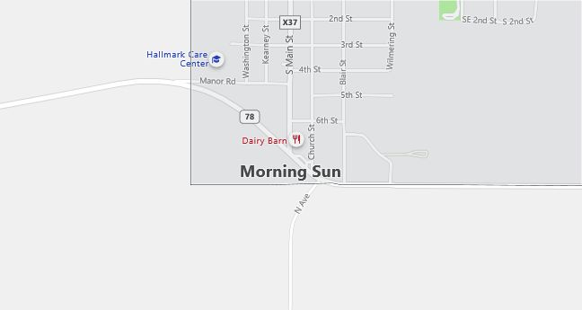 Map of Morning Sun, IA