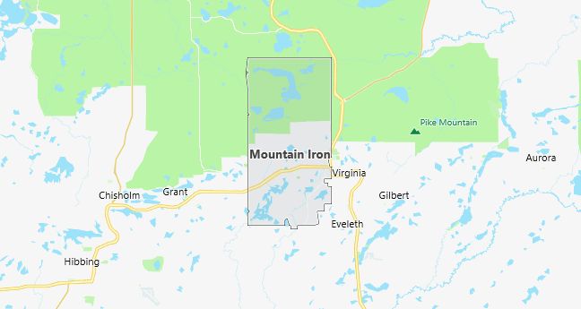 Map of Mountain Iron, MN