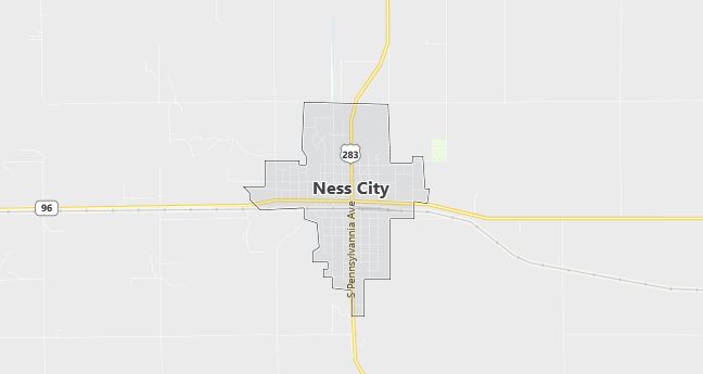 Map of Ness City, KS