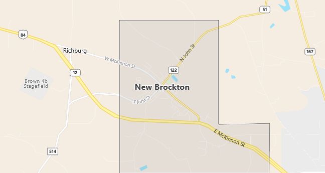 Map of New Brockton, AL