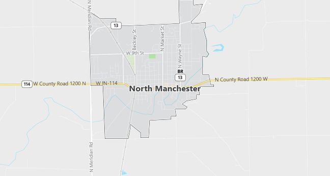 Map of North Manchester, IN