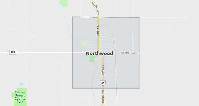 Map of Northwood, IA