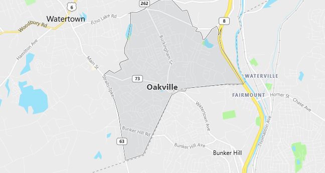 Map of Oakville, CT