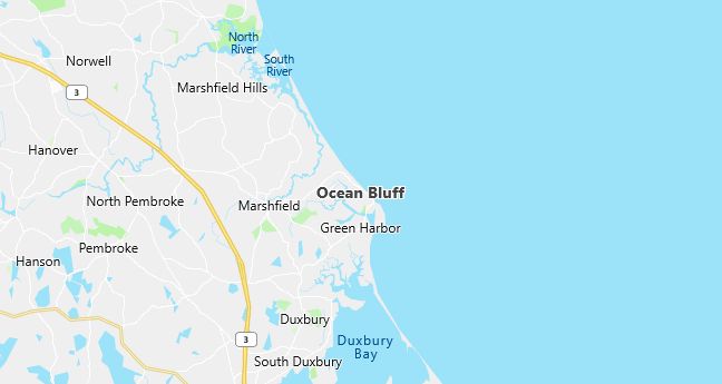 Map of Ocean Bluff, MA