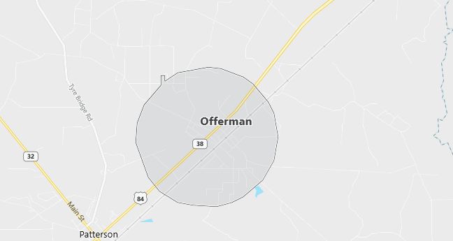 Map of Offerman, GA