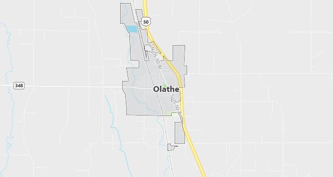 Map of Olathe, CO