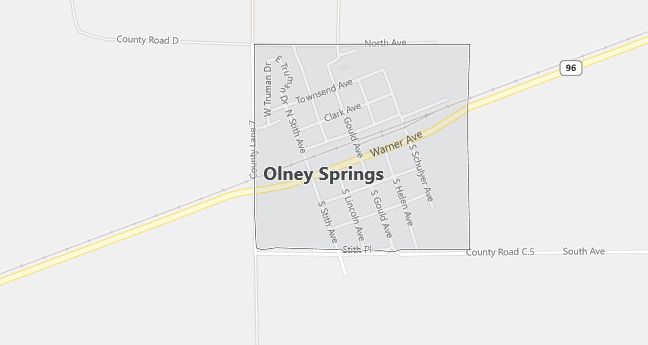 Map of Olney Springs, CO