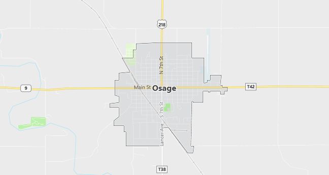 Map of Osage, IA