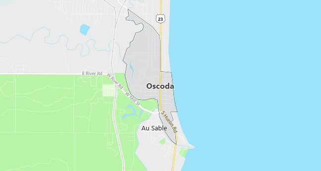 Map of Oscoda, MI