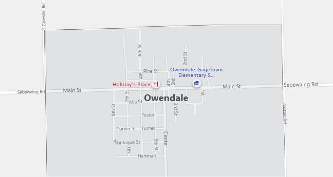 Map of Owendale, MI