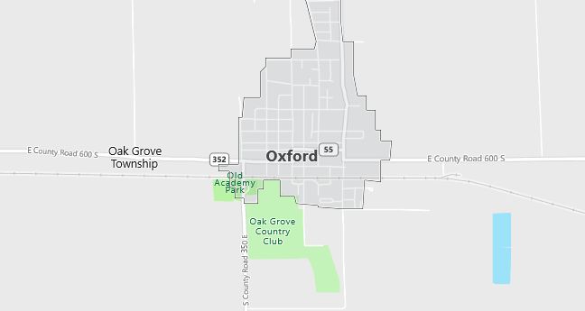 Map of Oxford, IN